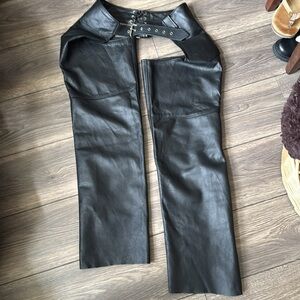 Black leather chaps made in the USA SIZE SMALL